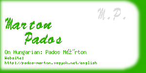 marton pados business card